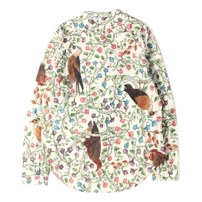 [アレッサンドロ・ミケーレ期] フローラルバード 総柄 バンドカラー コットン ボタンシャツ (BIRDS OF PREY PRINT COTTON SHIRT)