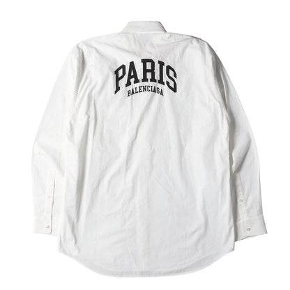 21SS PARISロゴパッチ オーバーサイズ コットン BDシャツ