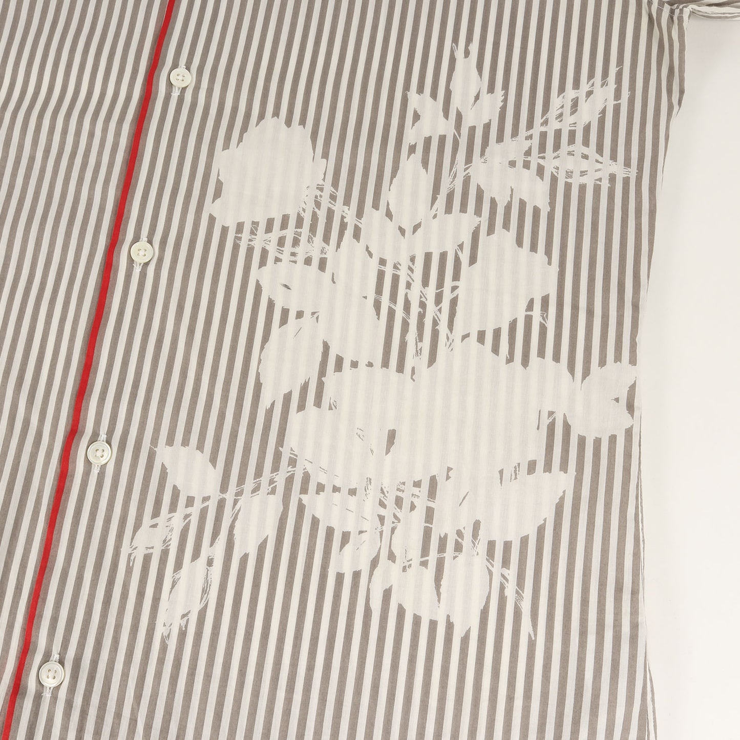 セリエボタン ストライプ フラワー コットン シャツ