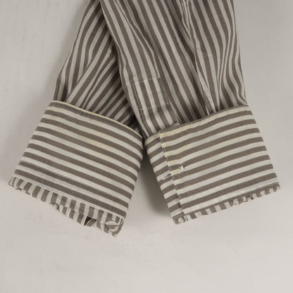 セリエボタン ストライプ フラワー コットン シャツ