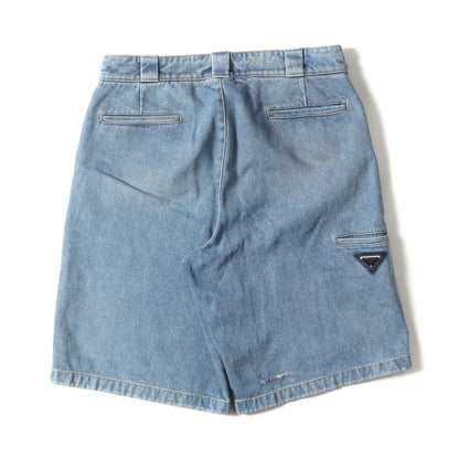 トライアングルロゴ デニム ハーフパンツ / ショートパンツ