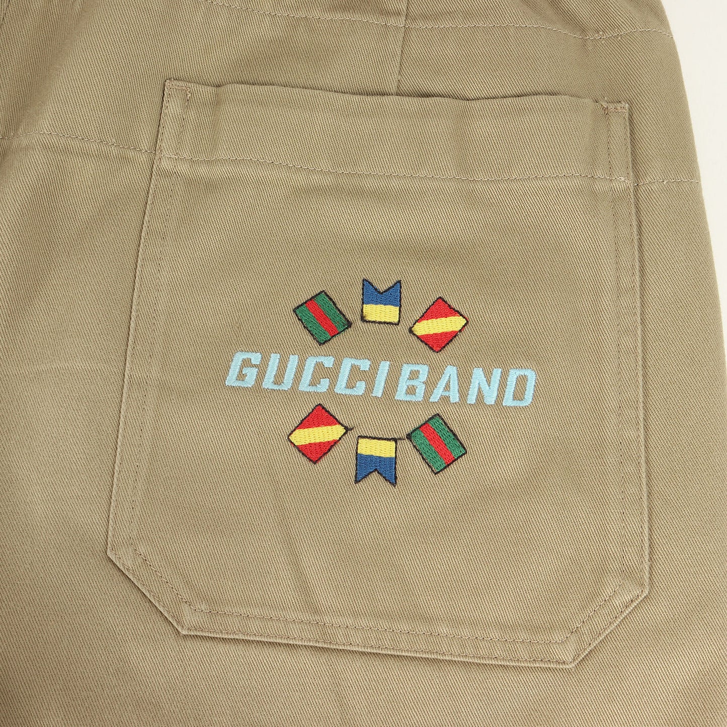 GUCCI BAND刺繍 ウエスト シェリーライン コットン イージーパンツ