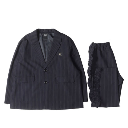 23AW IMA:ZINE別注 RhodolirioN for MEN meets TANY ピンストライプ ジャケット フリル ピンストライプ パンツ