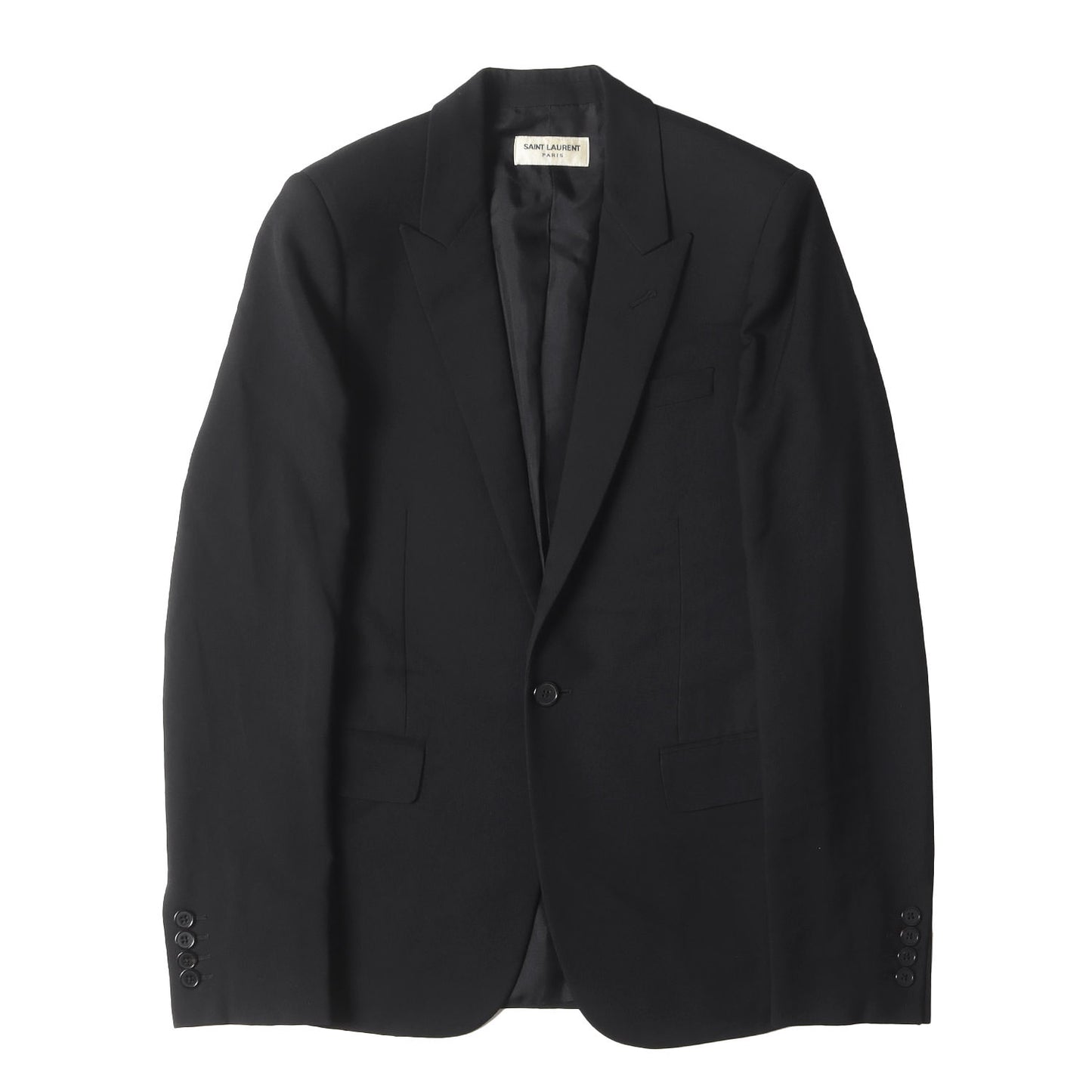 14AW エディ期 ピークドラペル ウール 1B テーラードジャケット