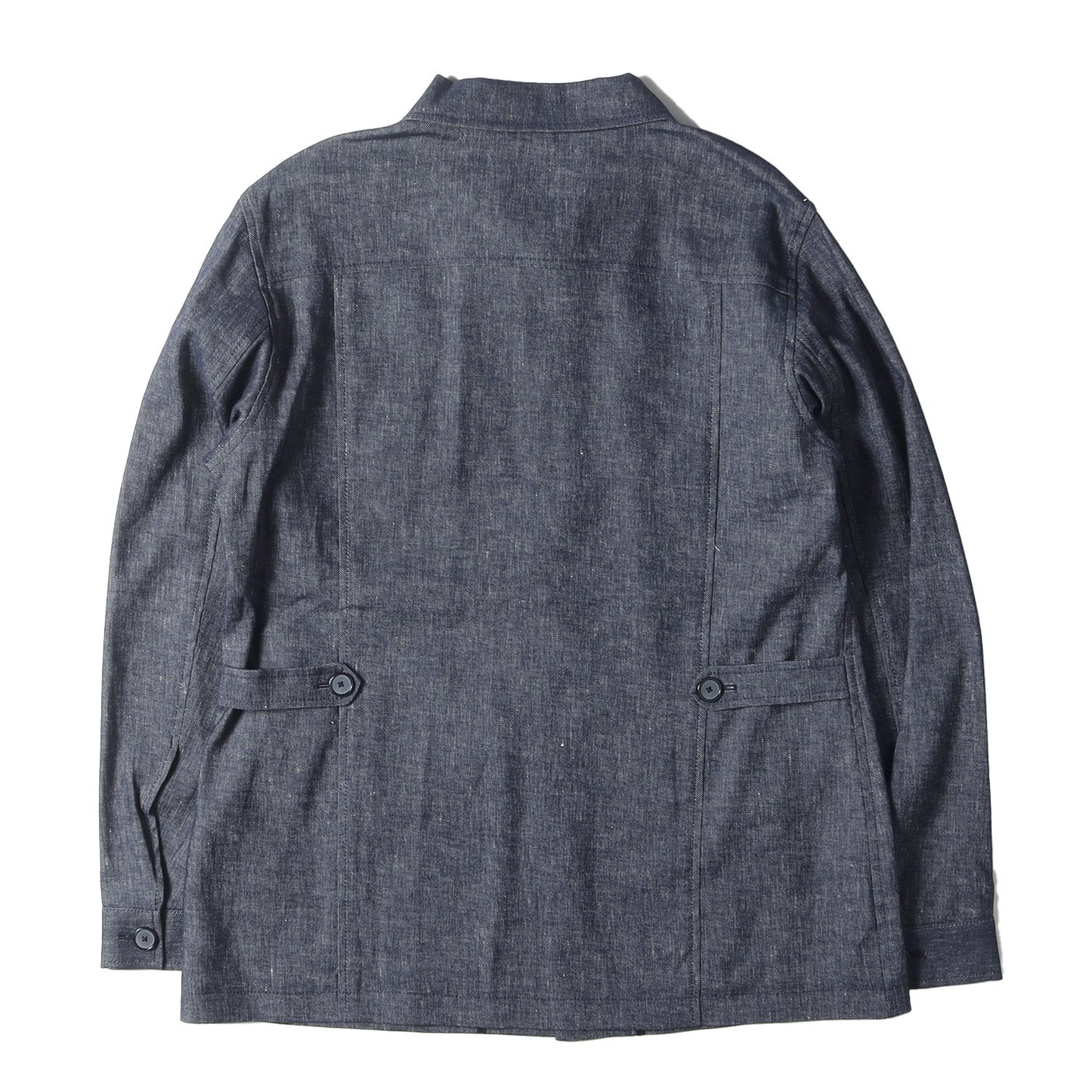 リネン/コットン ストレッチ デニム シャツ ジャケット