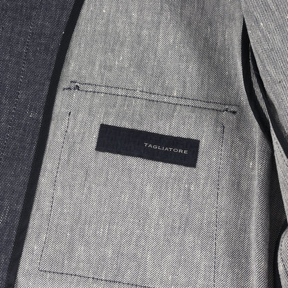 リネン/コットン ストレッチ デニム シャツ ジャケット