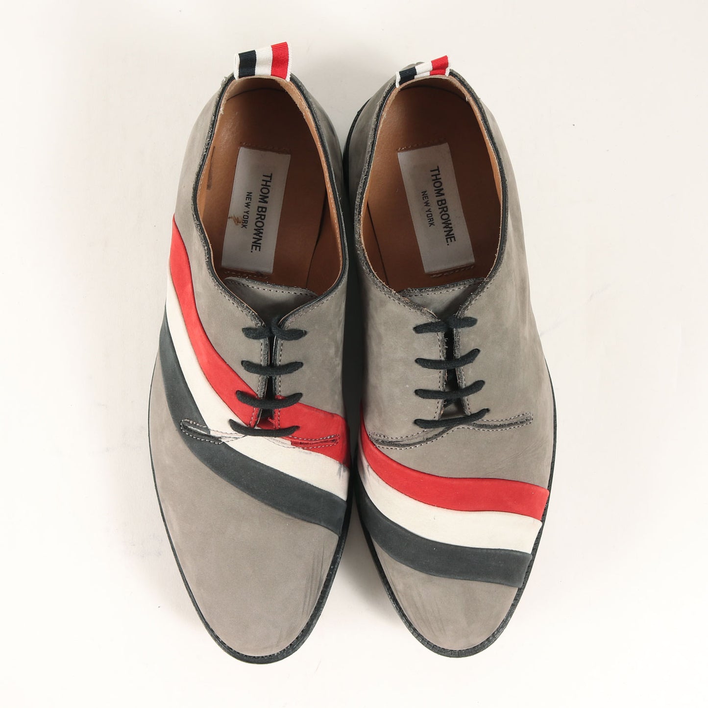 トリコロールライン ヌバックレザー ドレスシューズ