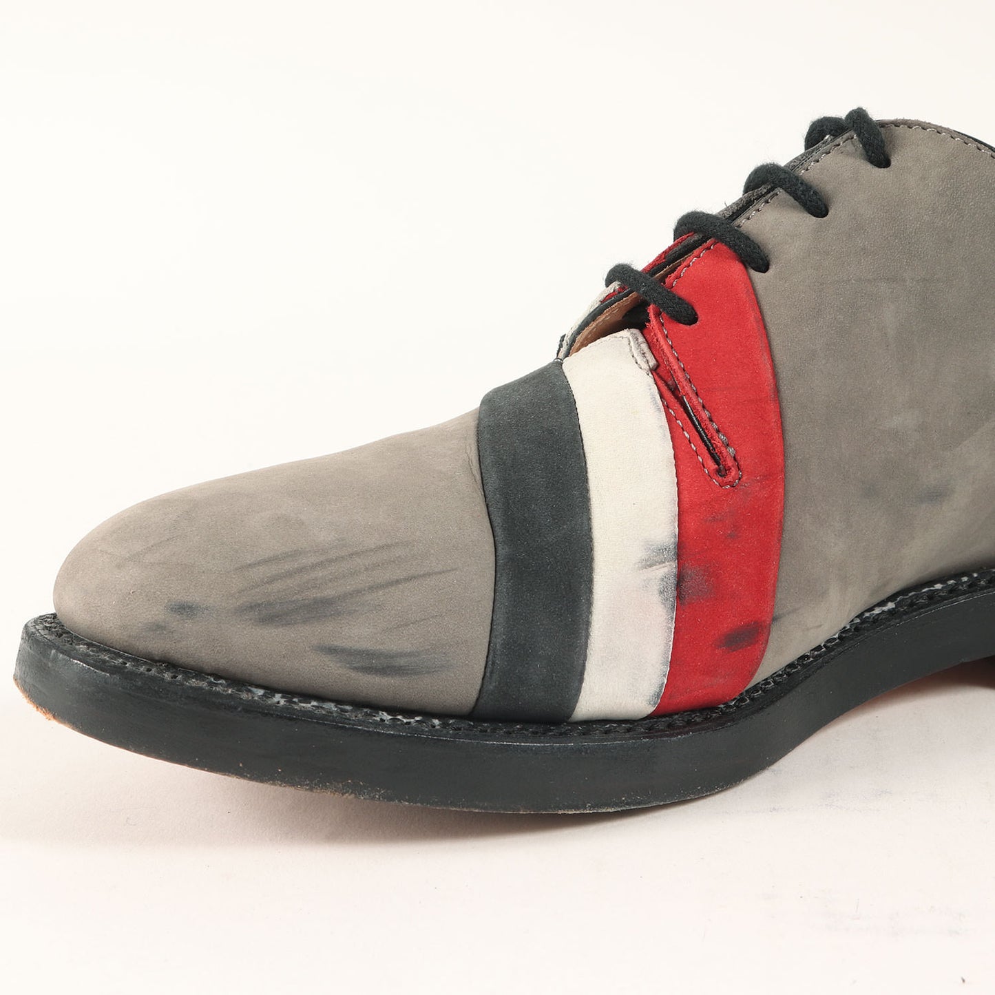 トリコロールライン ヌバックレザー ドレスシューズ