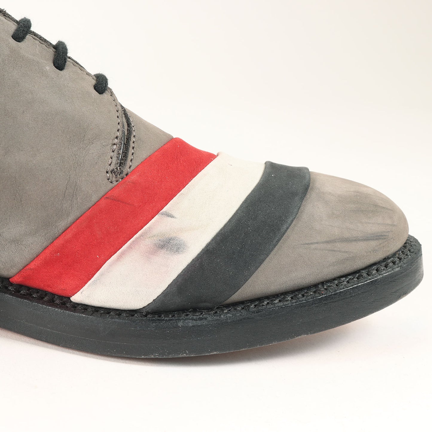 トリコロールライン ヌバックレザー ドレスシューズ