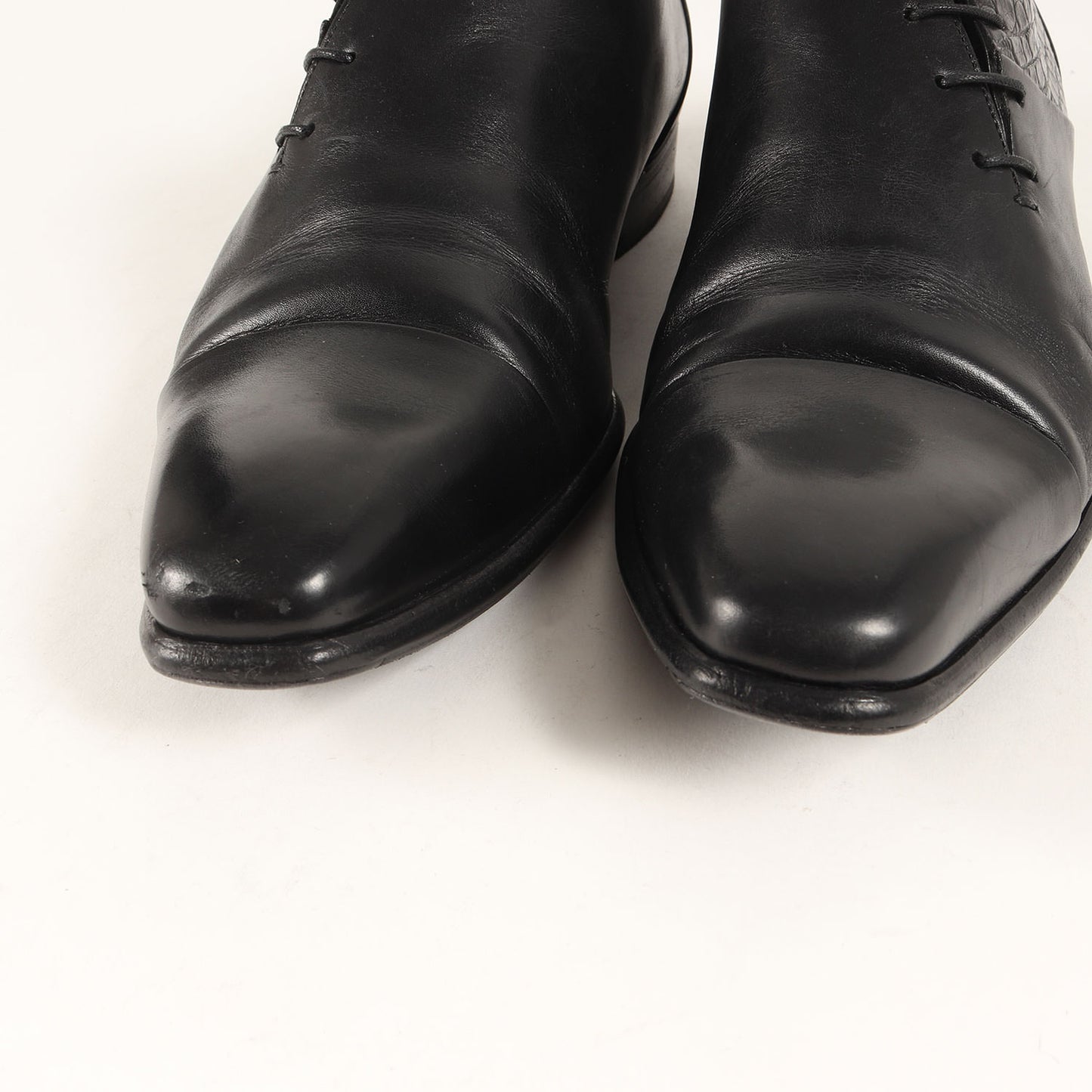 クロコ ホールカット レザー シューズ