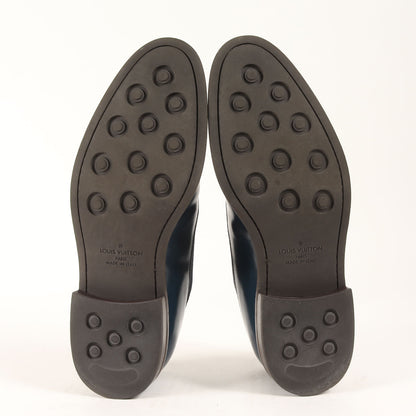 デニム 切替 レースアップ レザー ドレスシューズ