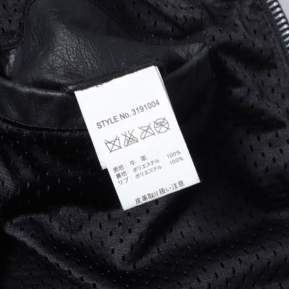 ラインパッチ パンチングレザー シングル ライダース ジャケット