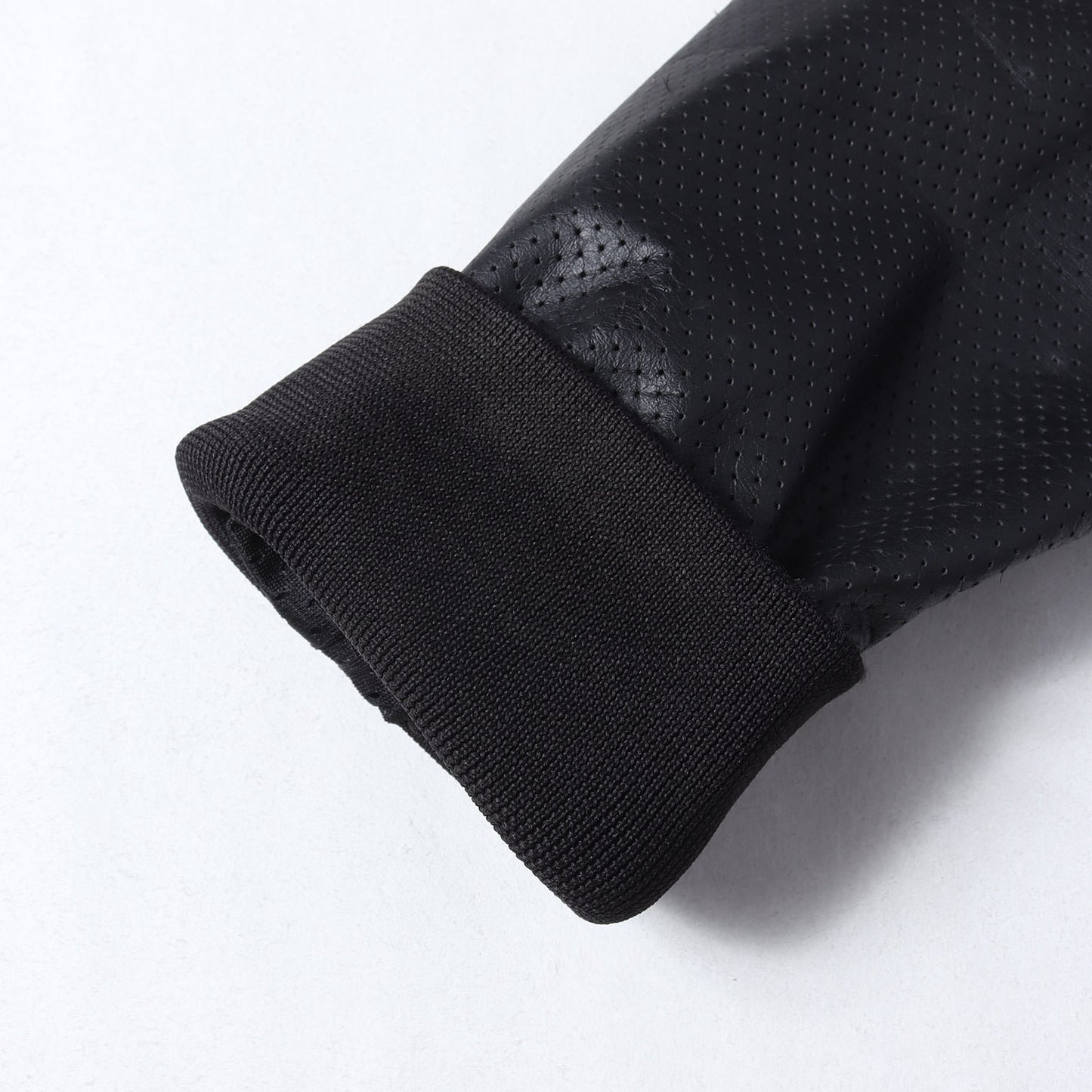 ラインパッチ パンチングレザー シングル ライダース ジャケット