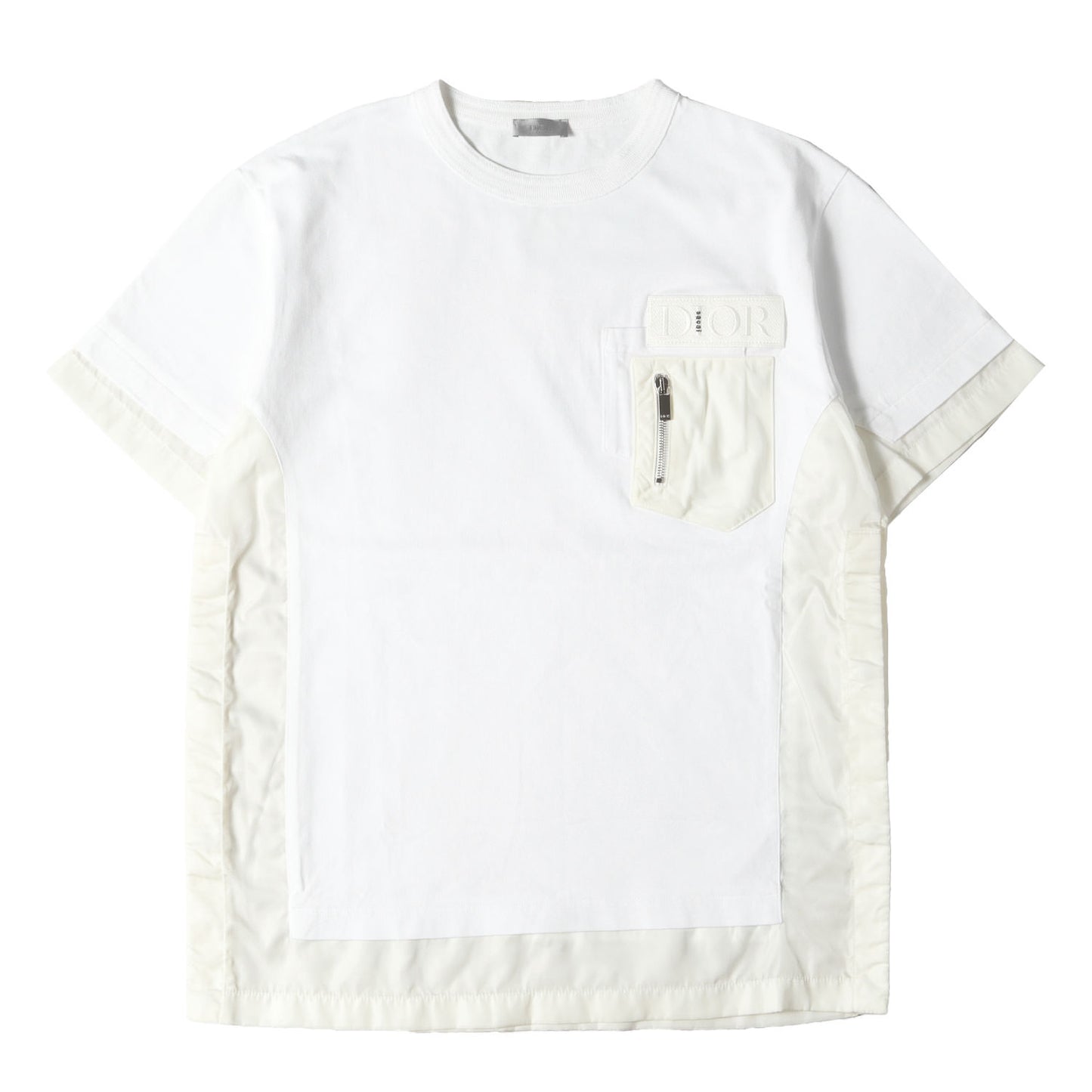 21AW ×Sacai コラボロゴワッペン 再構築 レイヤード Tシャツ(213J669A0554)
