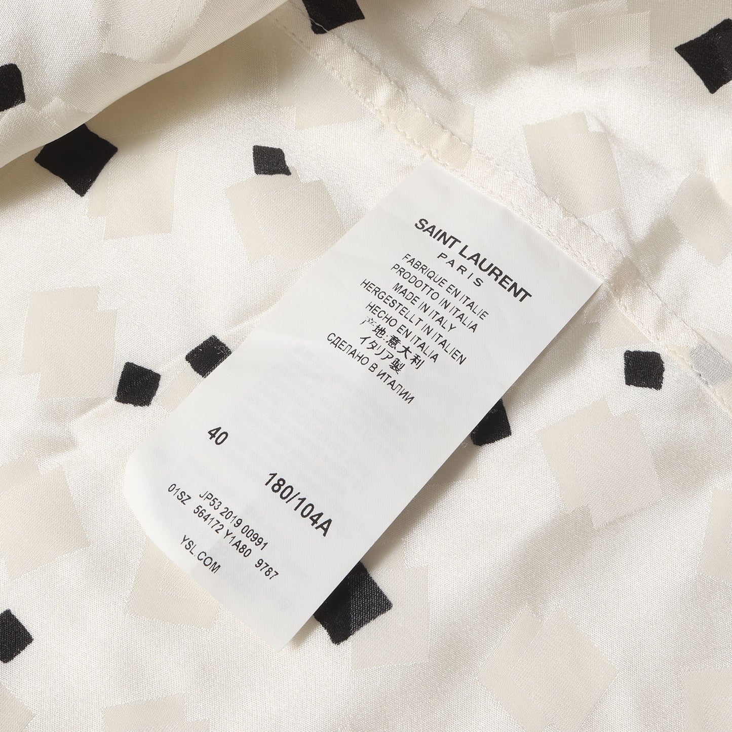 19SS スクエアパターン ロゴ シルクシャツ (564172)