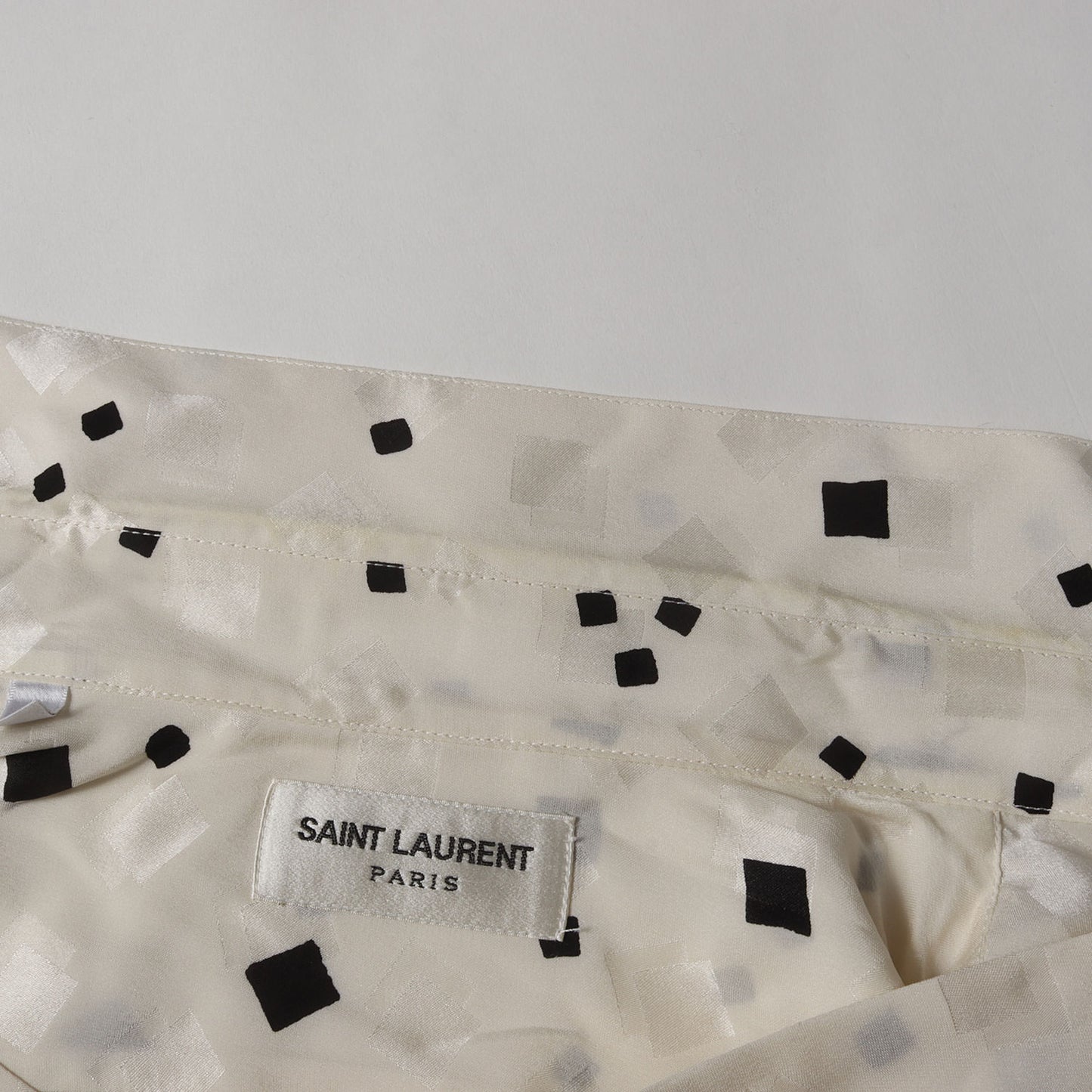 19SS スクエアパターン ロゴ シルクシャツ (564172)