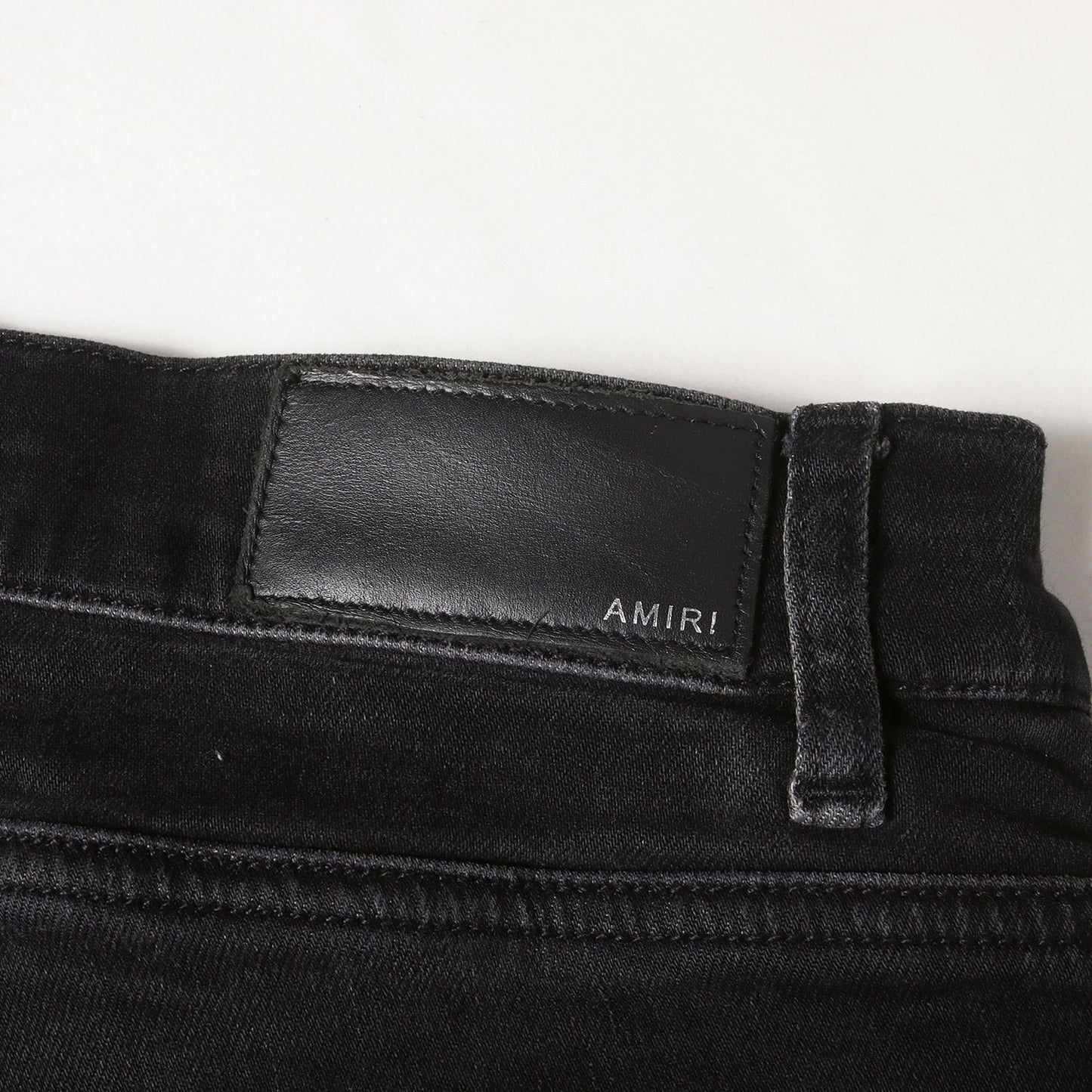 バンダナパッチ ダメージ加工 ストレッチ スリム デニム パンツ (RM150712)
