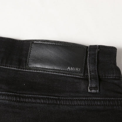 バンダナパッチ ダメージ加工 ストレッチ スリム デニム パンツ (RM150712)