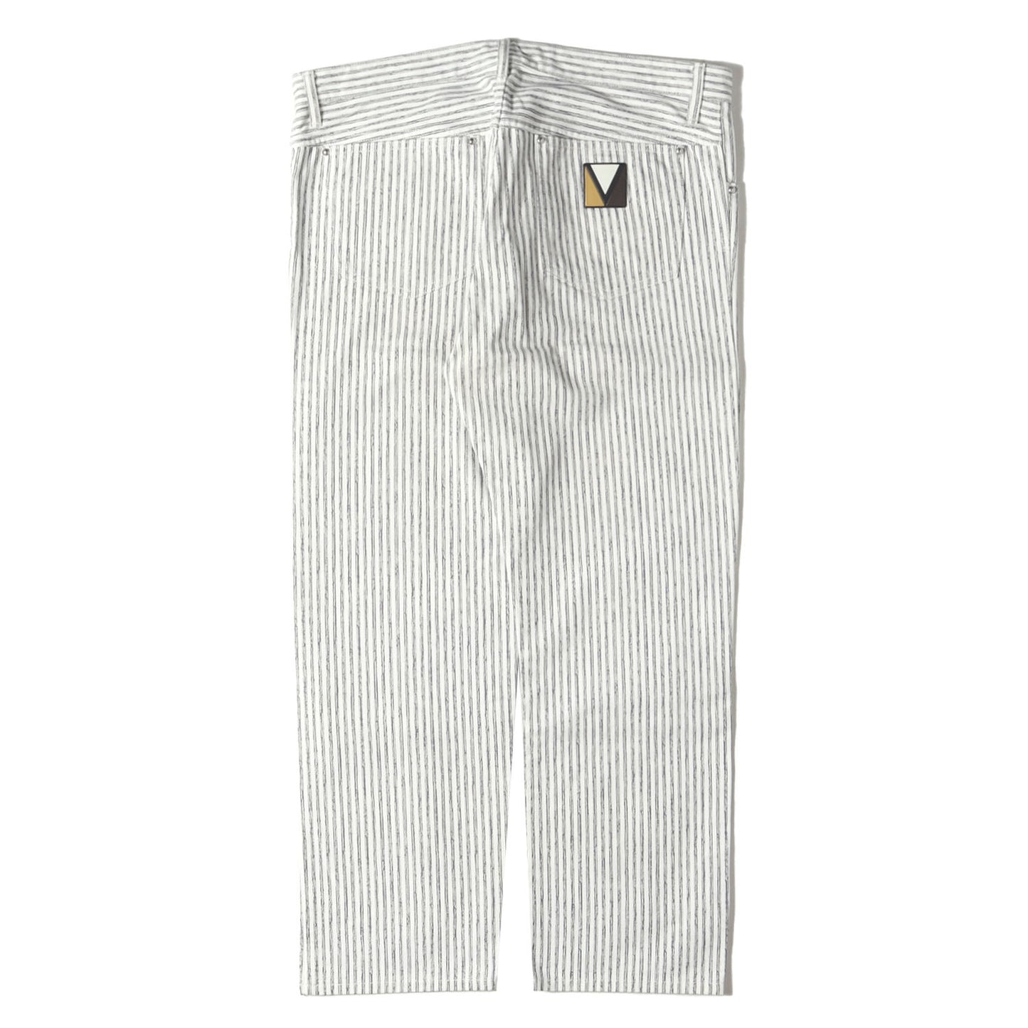 ガストンV ロゴ ワッペン ヒッコリー デニム パンツ (H7D07WB8Y)