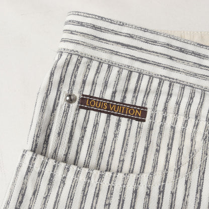 ガストンV ロゴ ワッペン ヒッコリー デニム パンツ (H7D07WB8Y)