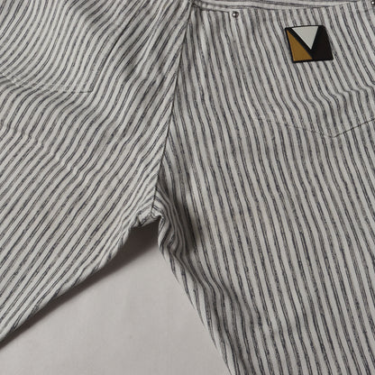 ガストンV ロゴ ワッペン ヒッコリー デニム パンツ (H7D07WB8Y)