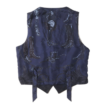 コーティング加工 ラムスキン スエード レザー ジレ ベスト A proposde bottes カレ / ヴィンテージ エルメス