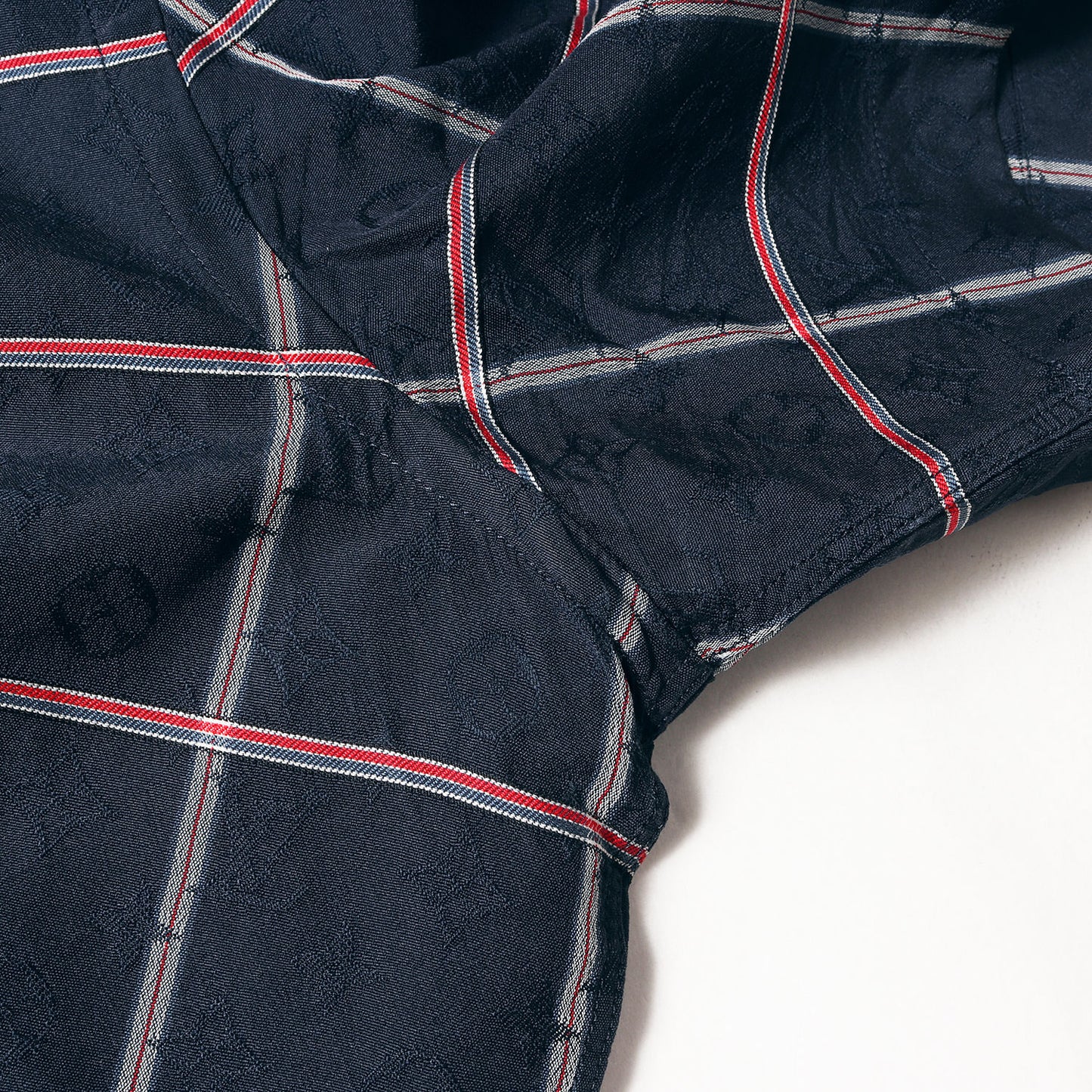 モノグラム チェック 半袖 シルク シャツ (ZAI HAS10W)