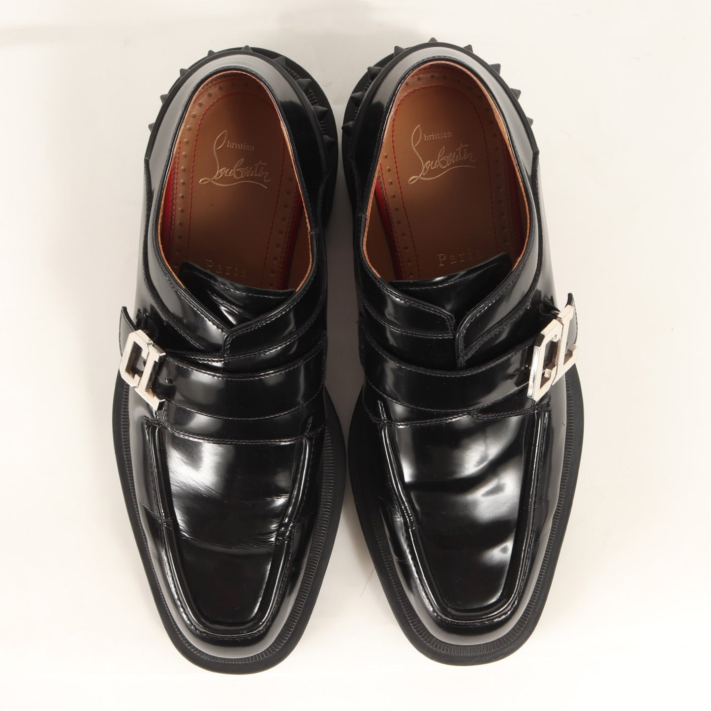 OUR GEORGES CL モンクストラップ レザー ドレスシューズ