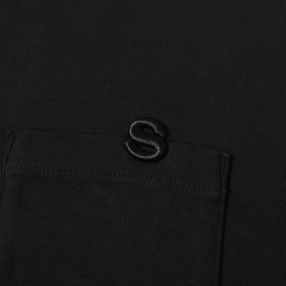 23SS ポケット付き Sロゴマーク刺繍 クルーネック Tシャツ (23-03029M)