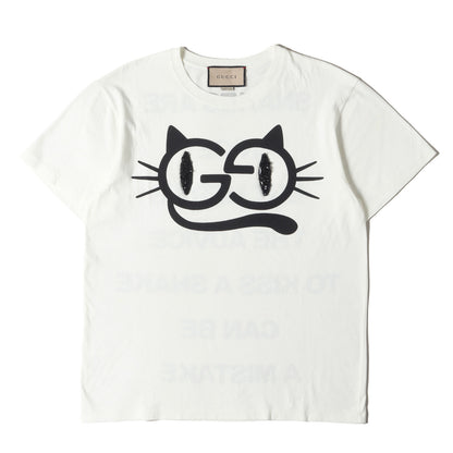 インターロッキング キャット ビジュー 装飾 Tシャツ (615044)