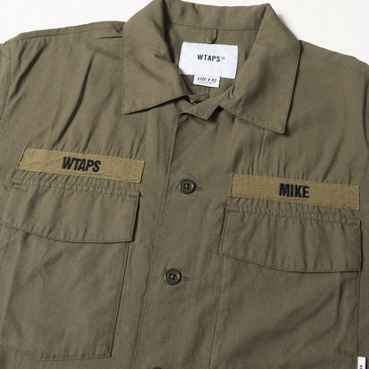 20SS ミリタリー ポリレーヨン オープンカラー 半袖シャツ (BUDS SS / SHIRT.RAPO.POPLIN)