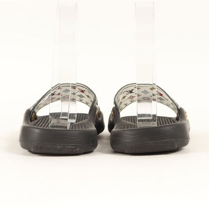 ゴールド金具 モノグラム マルチカラー ラバー ビーチサンダル