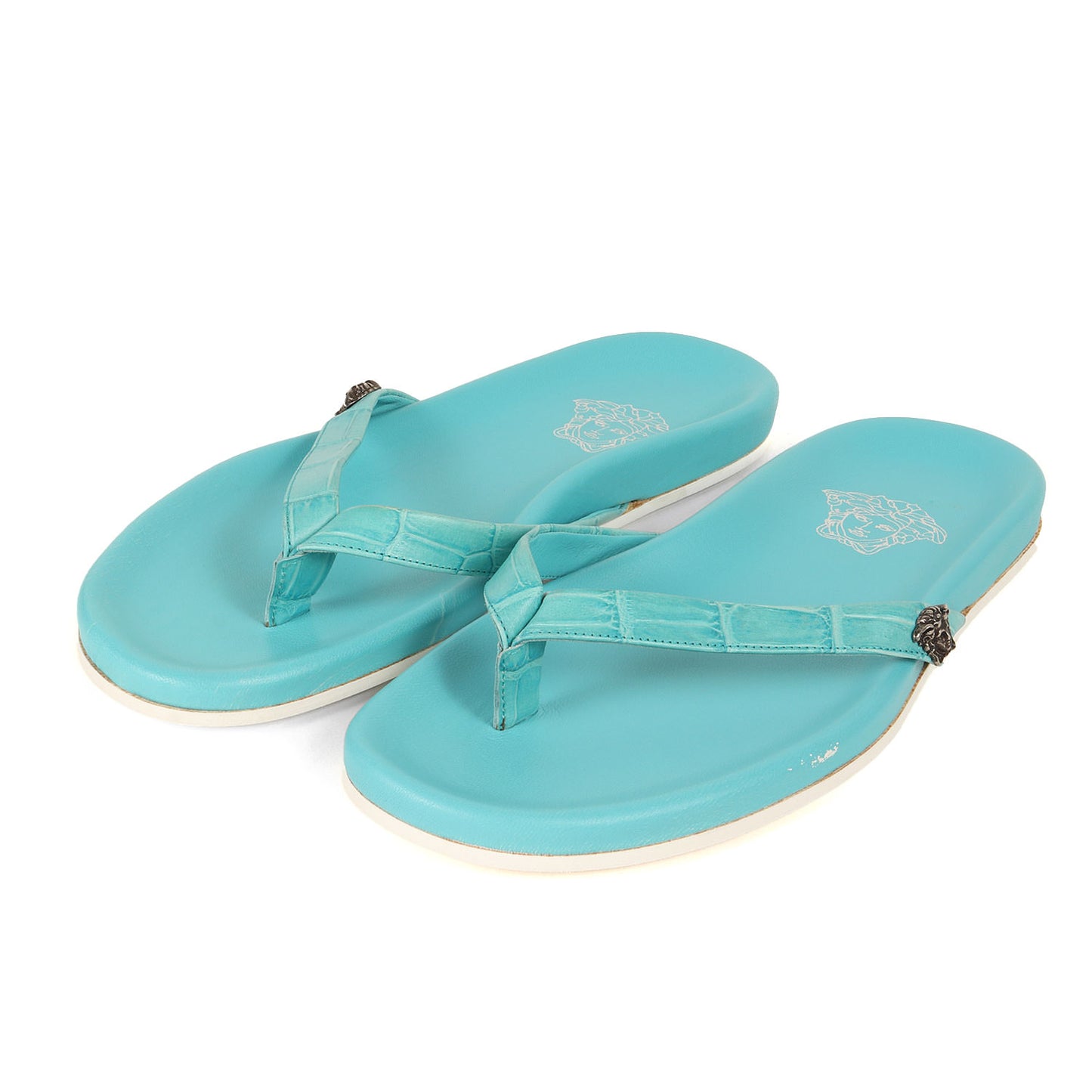 メデューサボタン付き レザー サンダル