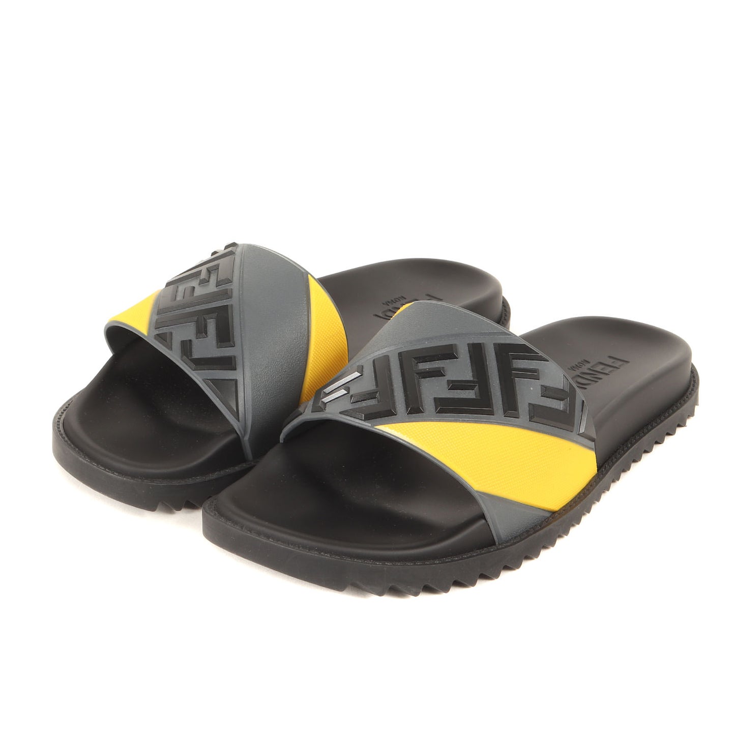 近年モデル ズッカ ラバー スライド サンダル (NERO GIALLO 7X1377)