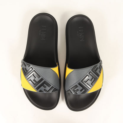 近年モデル ズッカ ラバー スライド サンダル (NERO GIALLO 7X1377)