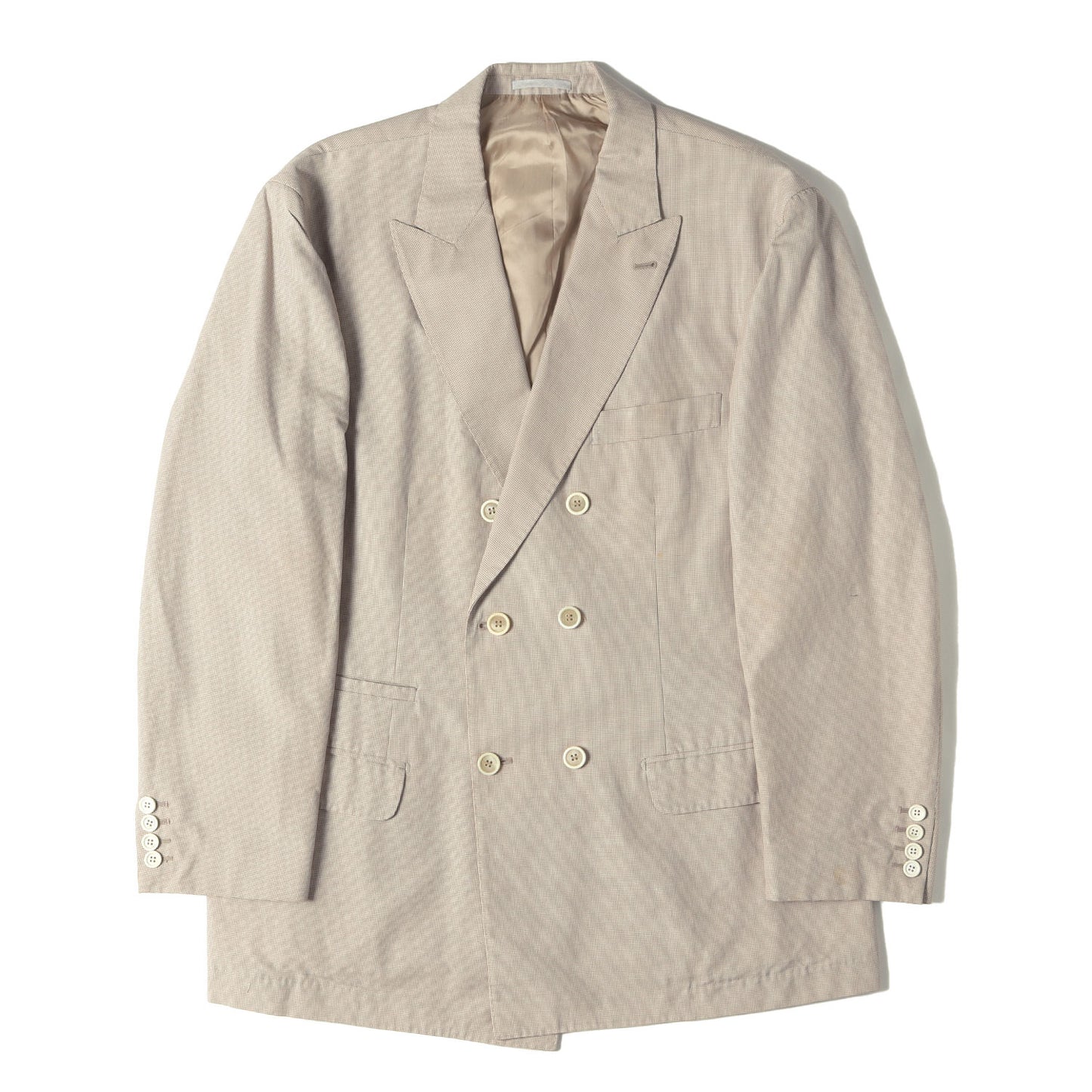 ハウンドトゥース ピークドラペル 2B ダブル テーラードジャケット