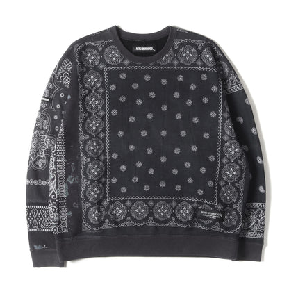 バンダナ パッチワーク クルーネック スウェット (BANDANA CHOPPED EC-CREW.LS) 212UNNH-CSM03