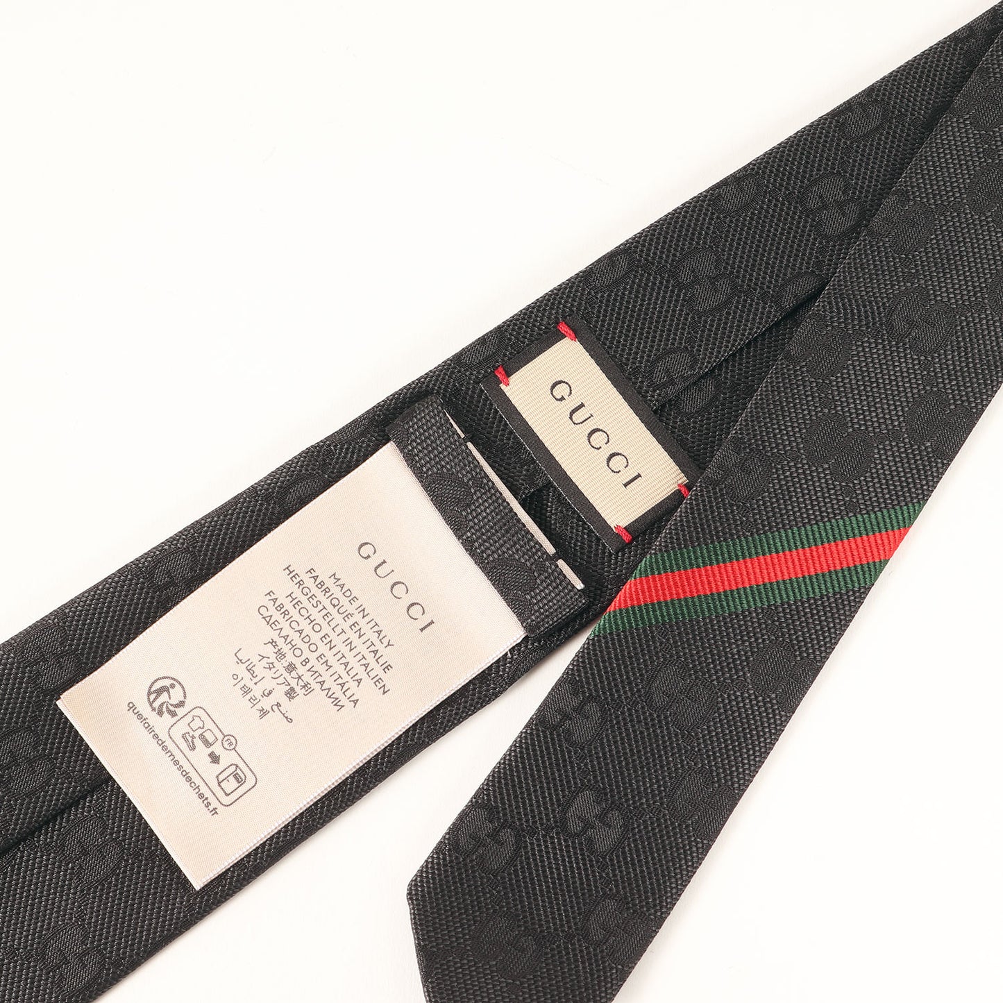 [近年モデル] GGモノグラム ウェブストライプ シルク ネクタイ / イタリア製