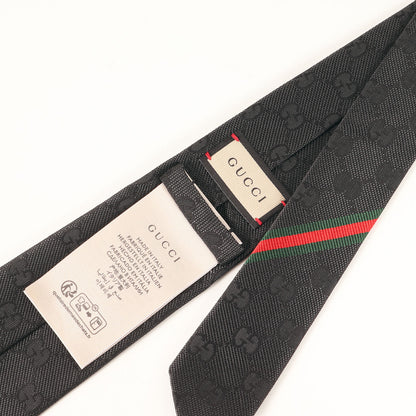 [近年モデル] GGモノグラム ウェブストライプ シルク ネクタイ / イタリア製