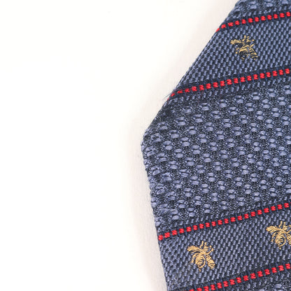 [近年モデル] ビー ウェブストライプ シルク ネクタイ / イタリア製 蜂 Bee