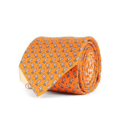 [近年モデル] チェス駒 ナイト モノグラム シルク ネクタイ / フランス製 6305 PA ショップバッグ