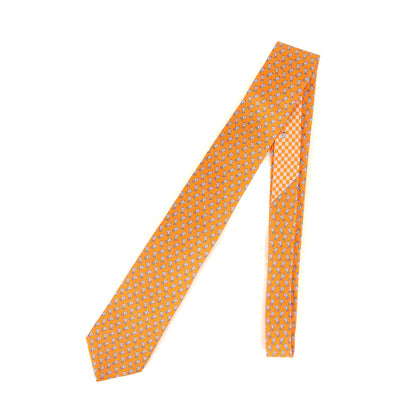 [近年モデル] チェス駒 ナイト モノグラム シルク ネクタイ / フランス製 6305 PA ショップバッグ