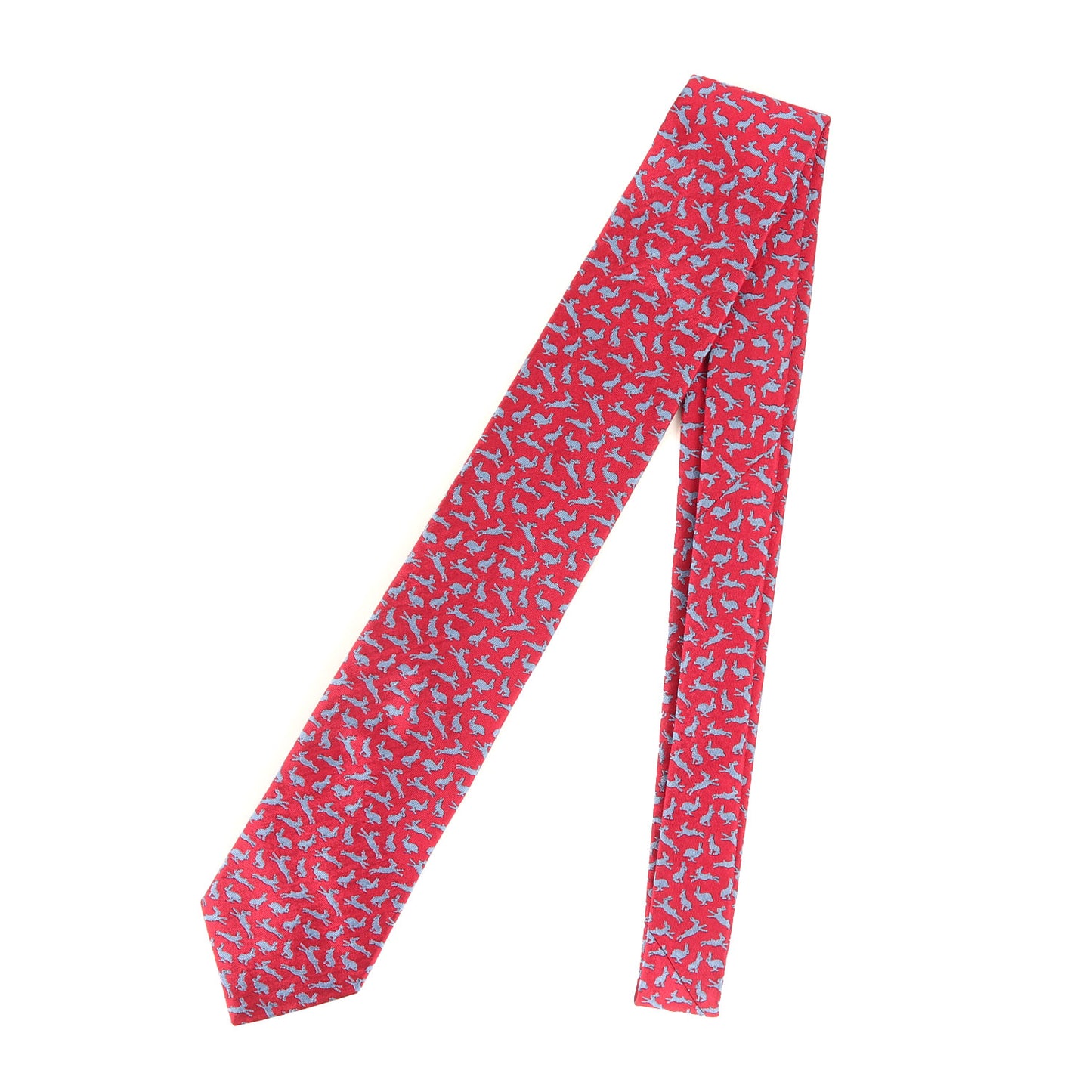 [近年モデル] うさぎ モノグラム シルク ネクタイ / フランス製 339341T 立体 芝生 ラビット