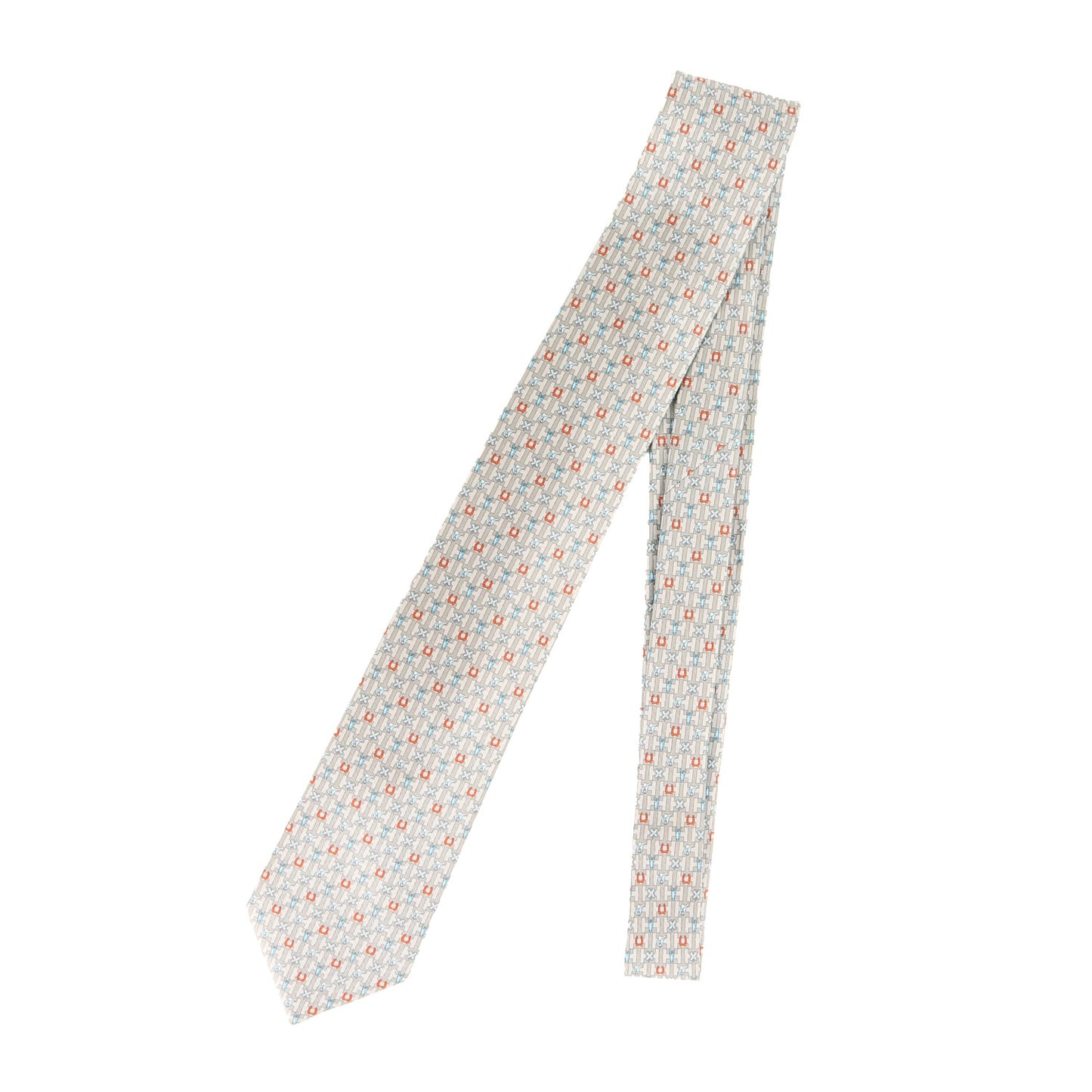 [近年モデル] Hマーク クローバー ホースシュー シルク ネクタイ / フランス製 6292 EA 馬蹄 四葉のクローバー