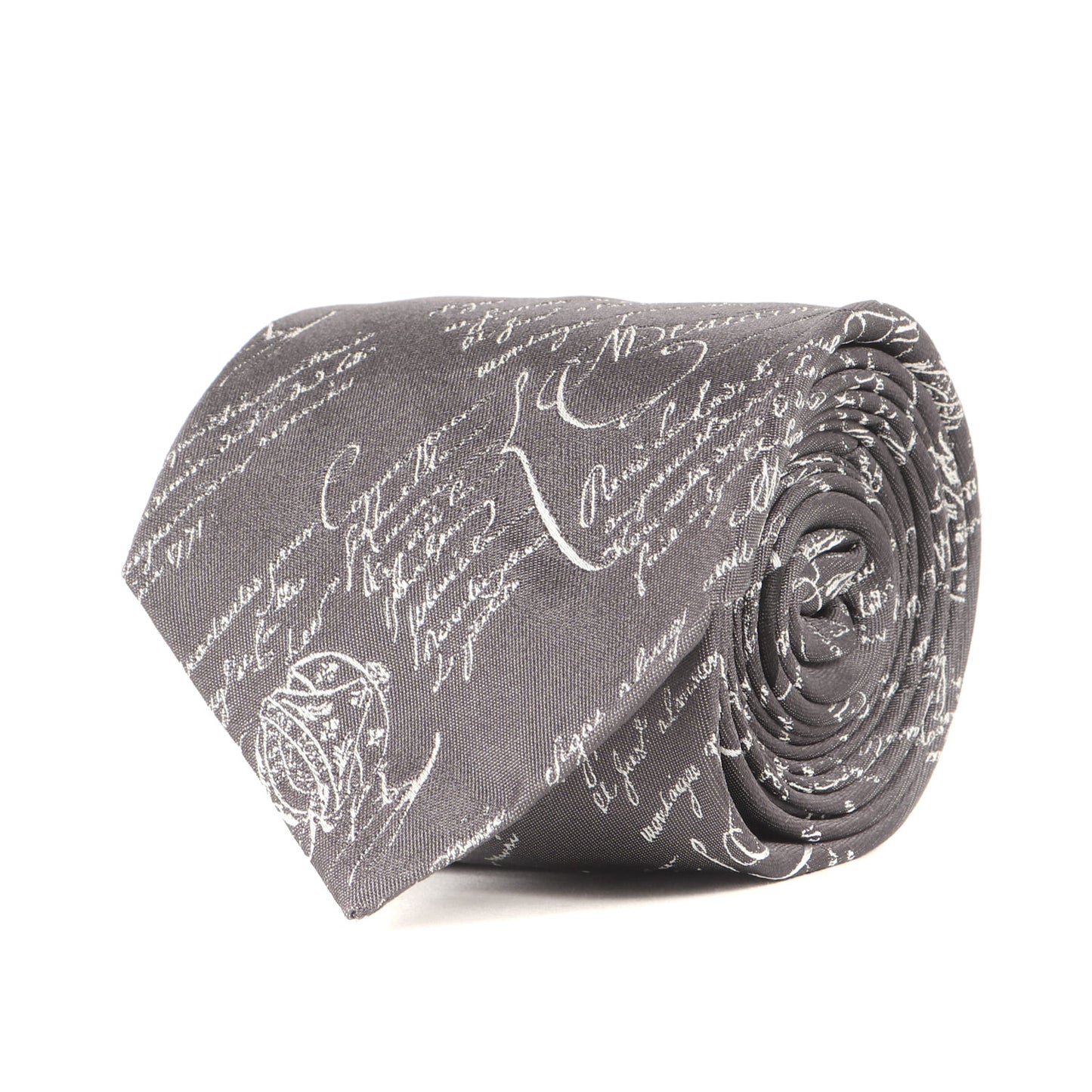 [近年モデル] スクリット シルク ネクタイ / イタリア製 カリグラフィー