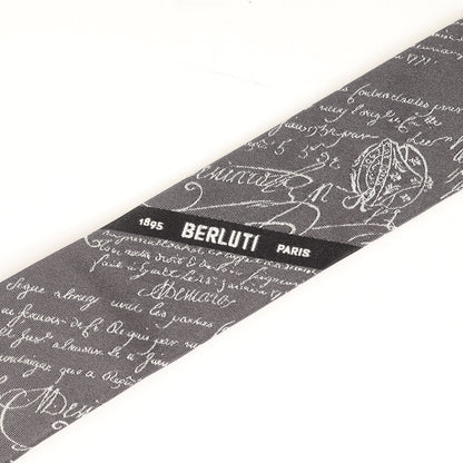 [近年モデル] スクリット シルク ネクタイ / イタリア製 カリグラフィー