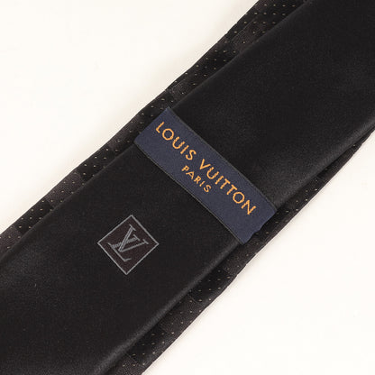 [近年モデル] 24K金糸 ダミエ シルク ネクタイ / イタリア製 クラヴァット M74721