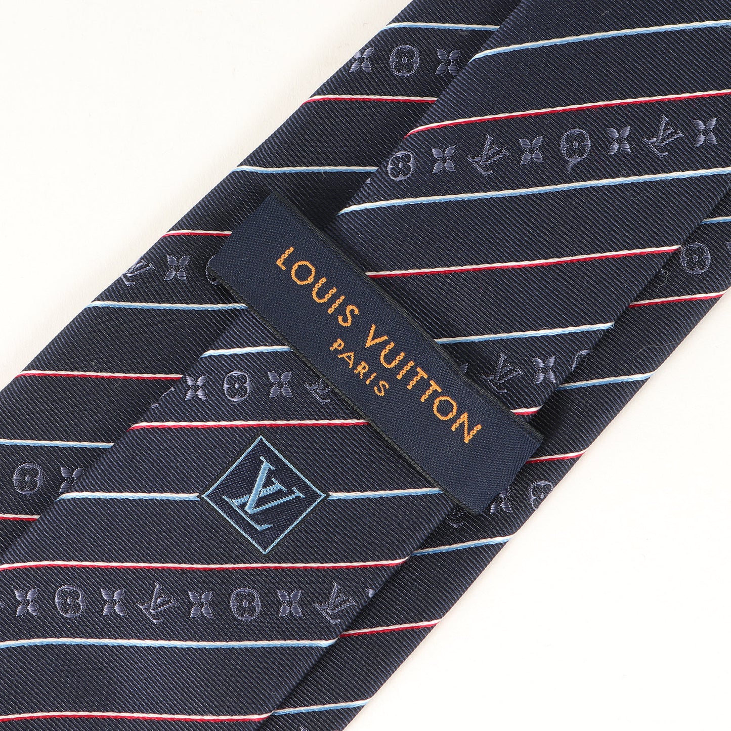 [近年モデル] レジメンタル モノグラム シルク ネクタイ / イタリア製 クラヴァット M77477