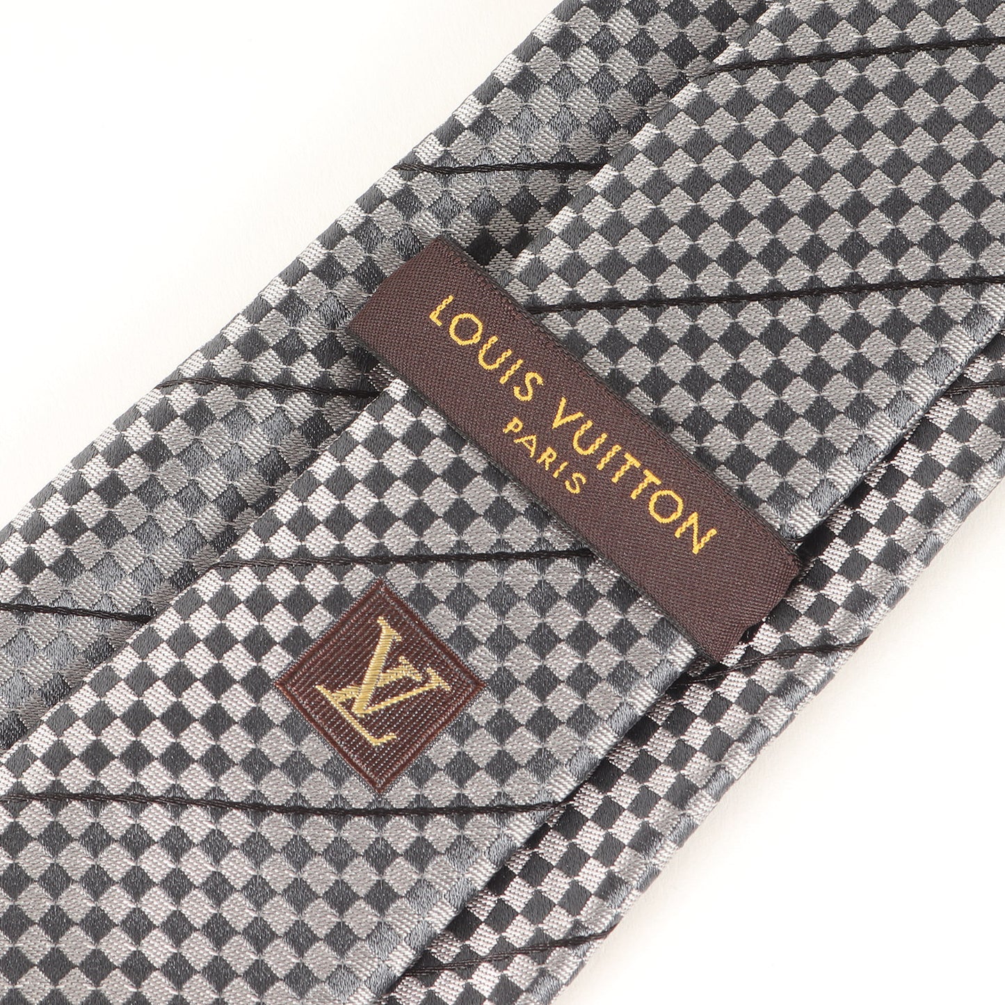 マイクロ ダミエ レジメンタル シルク ネクタイ / イタリア製 クラヴァット