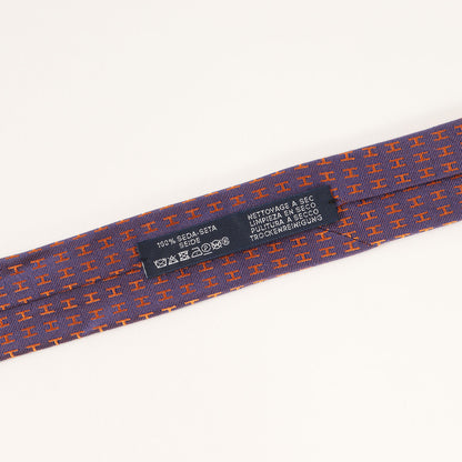 ファソネH ジャガード シルク ネクタイ / フランス製 H織り FACONNEE H